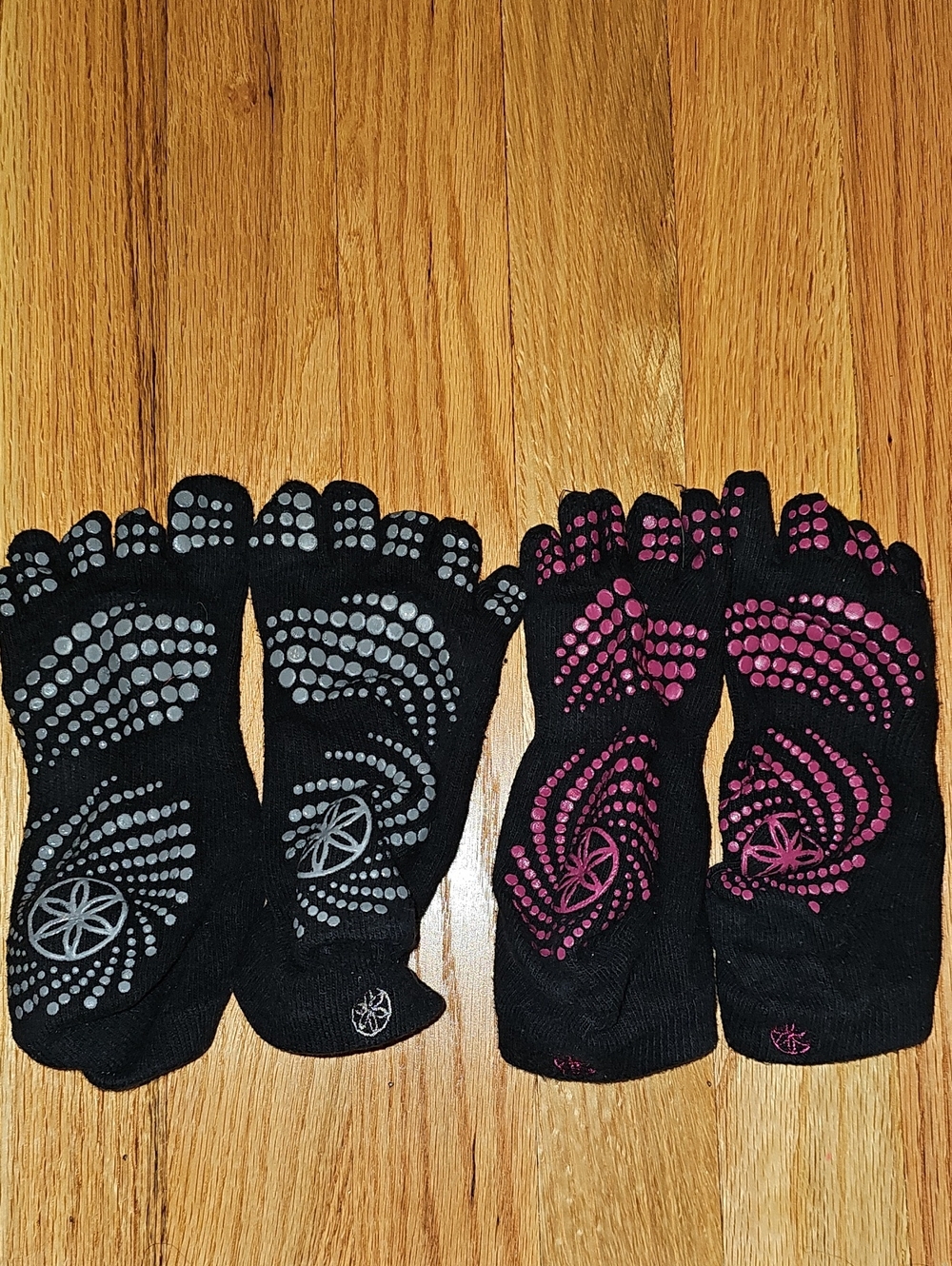Gaiam Grip Toe Socks Pair with Non-Slip Dots - 2 pairs